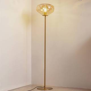 Lindby - Lelia gulvlampe højde 150 cm ravfarvet glas metal