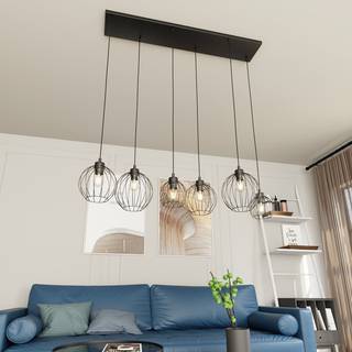 Nando 6 Sort pendellampe - Ø24 cm, E27, 230V, uden lyskilde