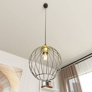 Nando 1 Sort/Guld pendellampe - Ø24 cm, E27, 230V, uden lyskilde