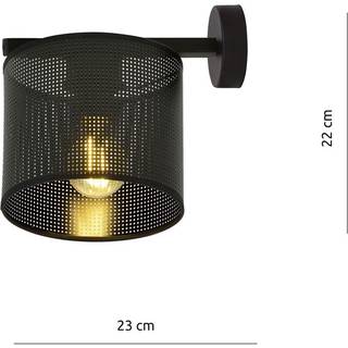 Jordan K1 Sort væglampe - Ø15 cm, E27, 230V, uden lyskilde