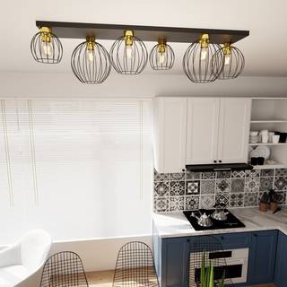Nest 6 Sort/Guld loftslampe - Ø24 cm, E27, 230V, uden lyskilde