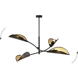 Lotus 4 Sort/Guld loftslampe - Ø12 cm, E14, 230V, uden lyskilde