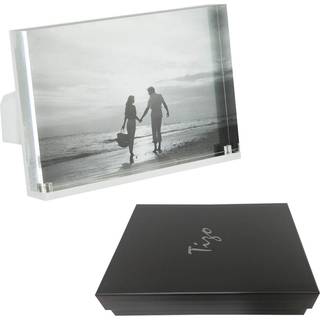 Tizo Design Horisontal 6x4 Lucite Picture Frame Holdbar 1 tommer tyk klar Lucite Magnetiske lukninger Elegant og praktisk boutique -kvalitet Foto