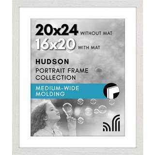 AmericanFlat 20x24 Billedramme med poleret plexiglas - Brug som 16x20 ramme med Mat eller 20x24 ramme uden Mat - Hudson Collection - Bred fotoram