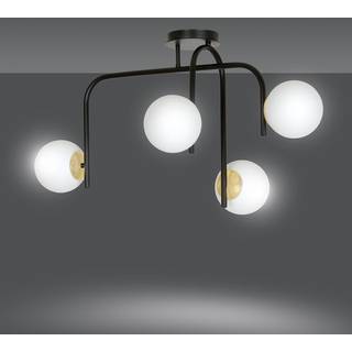 Ragnar 4B Sort/Guld loftslampe - Ø15 cm, E14, 230V, uden lyskilde