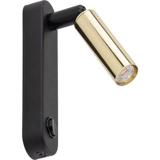 Væglampe Enzo Long, sort-guld, 22 cm, justerbar, G9