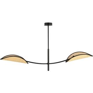 Lotus 2 Sort/Rattan loftslampe - Ø12 cm, E14, 230V, uden lyskilde