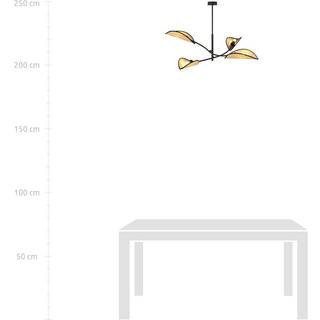 Lotus 4 Sort/Rattan loftslampe - Ø12 cm, E14, 230V, uden lyskilde