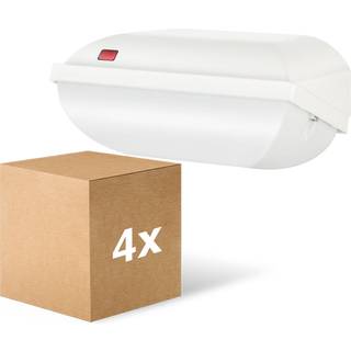 Fordelspakke 4x Philips LED Sikkerhed Coreline BWC110 Hvid 9W 900lm - 830 Varm Hvid | 242x110mm - IP54 - Lyssensor