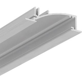 2m aluprofil FLAT8 H/UX - Ubehandlet aluminium, indbygget, LED skinne