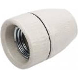 Porcelænsfatning E27 M10 inkl. jord glaseret