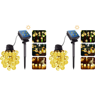 Solcelle Lyskæde 30-LED med 8 funktioner - 2-pak
