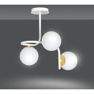 Ragnar 3 Hvid/Guld loftslampe - Ø15 cm, E14, 230V, uden lyskilde