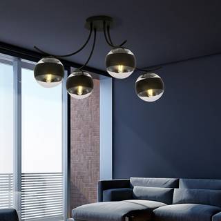 Boston 4 Sort/Stribe loftslampe - Ø14 cm, E14, 230V, uden lyskilde