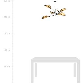 Lotus 6 Sort/Rattan loftslampe - Ø12 cm, E14, 230V, uden lyskilde