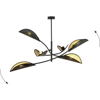 Lotus 6 Sort/Guld loftslampe - Ø12 cm, E14, 230V, uden lyskilde