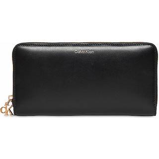 Leather Large Zip Wallet - Black - One Size