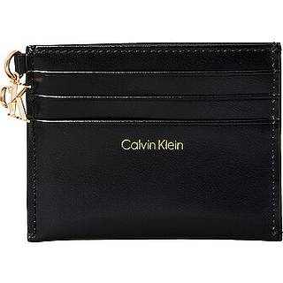 Leather Zip Card Holder - Black - One Size
