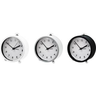 Rundt vækkeur med metalkasse og lydløst urværk - 10 cm