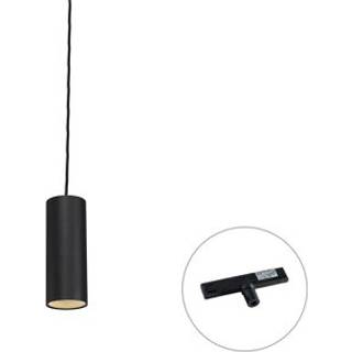 Design hanglamp zwart incl. rail adapter 1-fase - Slimline Tubo