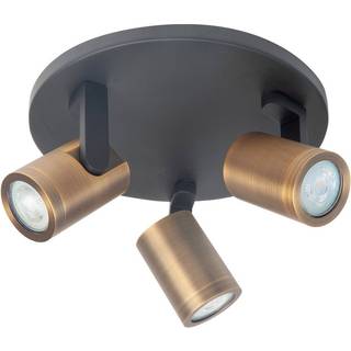 Loftspot Halo, sort/messing poleret Ø 25 cm 3 lyskilder.
