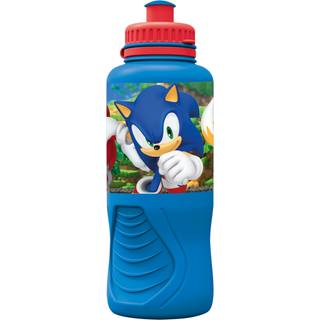 Sonic blå drikkedunk - Drikkedunk med tud til børn - Sonic, Tails og Knuckles