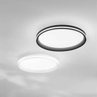 LED-loftlampe Isy, sort, Ø 45 cm, metal, CCT, dæmpbar