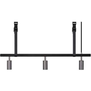 RUBN Long John Pendel 3 Spots (100 cm) Black/Steel Black Leather