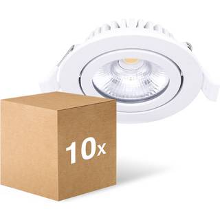 Fordelspakke 10x Noxion LED Vipbar Slim Spot Hvid Runde 6W 520lm 60D - 927 Ekstra Varm Hvid | 85mm - IP54 - Dæmpbar - Bedste Farvegengivelse