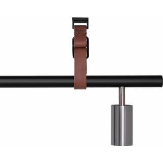 RUBN Long John Pendel 6 Spots (220 cm) Black/Steel Brown Leather