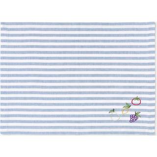Stribede dækkeservietter Melony med broderede motiver, 2 stykker