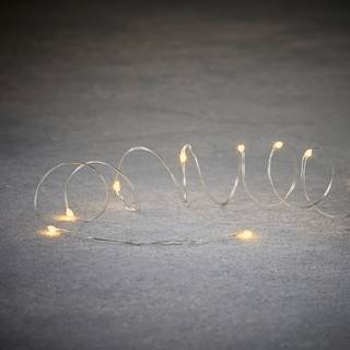 Lyskæde sølvfarvet med 30 varme hvide LED-lys
