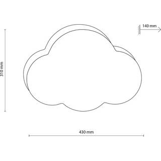 Væglampe til børneværelset Cloud TK Lighting, dæmpbar, Creme/amber, Børneværelse, Tekstil/stof/silke, Ungdommelig stilretning