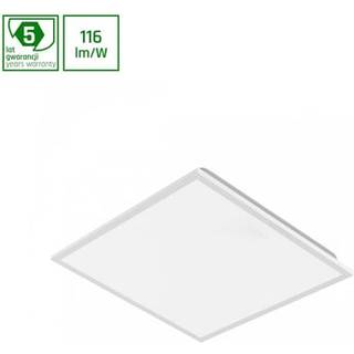 Algine Panel 40W - Neutral Hvid 230V 120° IP40 600x600x32 Hvid, Plan Montering, Nedhængt i Ramme.