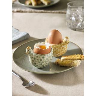 Next Set of 2 Sage Green Pat and Peggy Chicken Egg Cups