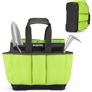 WORKPRO Havevrktjstaske med vandtt plastikbund 8 lommer Havetaske Heavy Duty Oxford Garden Tote Caddy Havevrktjsst Holder til indendrs og