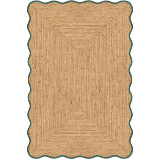 Layered Scallop tæppe 200x300 Cm t - Jutemtæpper Jute Mørkegrøn - SCAJUDG200300