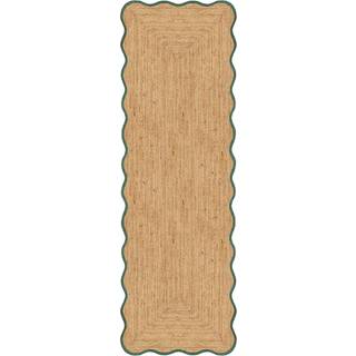 Layered Scallop tæppe 75x200 Cm t - Jutemtæpper Jute Mørkegrøn - SCAJUDG75240