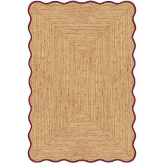 Layered Scallop tæppe 200x300 Cm Bourgogne - Jutemtæpper Jute Burgundy - SCAJUBU200300