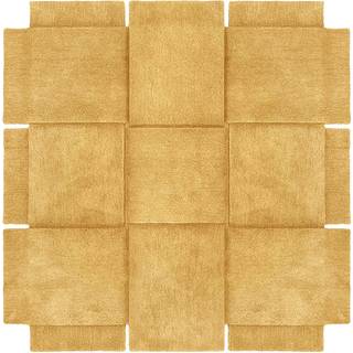 Design House Stockholm Basket Tæppe 180x180 Cm - Ensfarvede tæpper Uld Yellow Ochre - 2500-2000