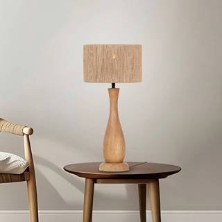 Trio Lighting Bordlampe Toba, Lyst træ, Stue/spisestue, Træ