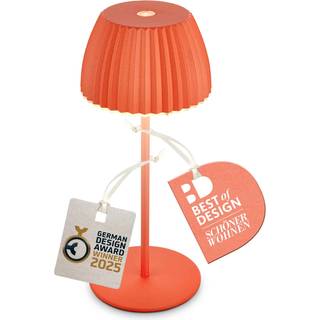 LED-bordlampe med batteri Brilo unplugged Riffle, 20 cm, orange