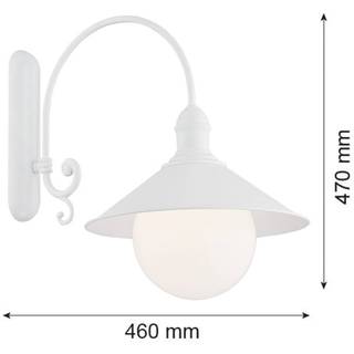 Udendørs væglampe Enduro Argon, dæmpbar, Hvid/opal, Metal