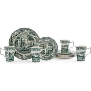 Spode Heritage Green Italian stel 12 dele, grøn/hvid