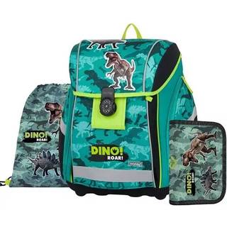 Dino mønster premium skoletaske sæt - 3 dele