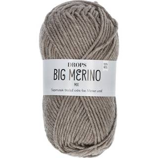 DROPS BIG Merino 21 Gråbeige (Mix) Indhold:100% extra fine Merino uld Garngruppe: Garngruppe: C (16 - 19 masker) / 10 ply / aran / worsted Vægt/længde: 50 gram = ca. 75 meter Anbefalede pinde: 5 mm Strikkefasthed: 10 x 10 cm = 17 m x 22 p Maskinvask, Finvask 40ºC / Brug aldrig skyllemiddel / Tørres fladt.