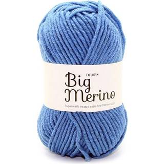 DROPS BIG Merino 07 Jeansblå (Uni Colour) Indhold:100% extra fine Merino uld Garngruppe: Garngruppe: C (16 - 19 masker) / 10 ply / aran / worsted Vægt/længde: 50 gram = ca. 75 meter Anbefalede pinde: 5 mm Strikkefasthed: 10 x 10 cm = 17 m x 22 p Maskinvask, Finvask 40ºC / Brug aldrig skyllemiddel / Tørres fladt.
