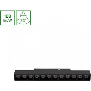 System Shift Basic Lineær Armatur 12W - Gitter S, 220mm, 4000K, Sort - Dæmpbar : Ikke dæmpbar, Kulør : Neutral