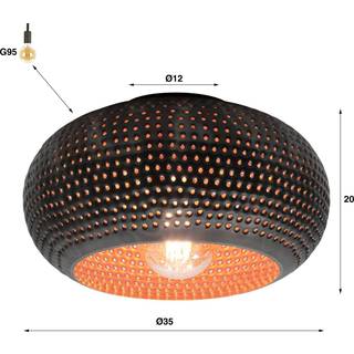 Punchray loftlampe af metal, 1 lyskilde