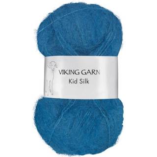 Viking Kid-Silk 324 Kongeblå Indhold: 77% Kid Mohair, 23% silke Vægt/længde: 25 g = ca. 200 meter Anbefalede pinde: 3 mm Strikkefasthed: 10 cm = 24 m Vask: Max 30 °C / Tørres fladt.
